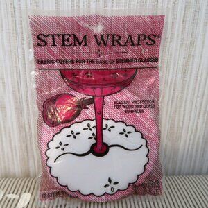 VTG Regency Cocktail Wine Glass Stem Wraps White Fabric Covers